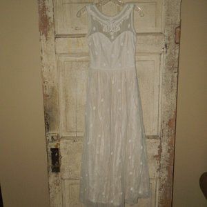 Polka Dot Tulle Dress by Rise Tan Size UK 10 EUR 38 = Small (JJ-19)